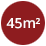 Raumgröße 45 m²